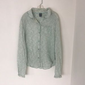 GAP Floral Button Down Blouse